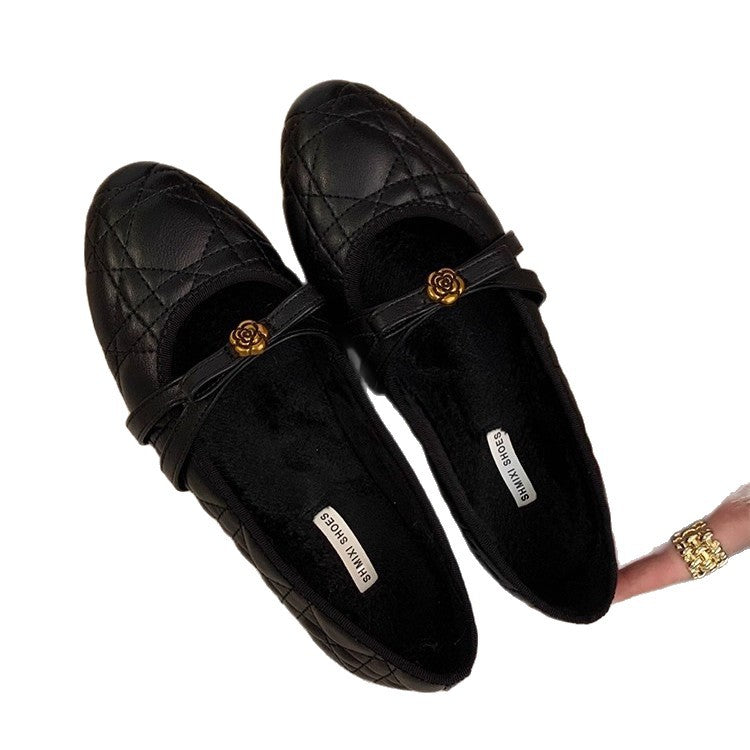 Damen Ballerinas mit schickem Riemen und eleganter Stepp-Optik Shopnory