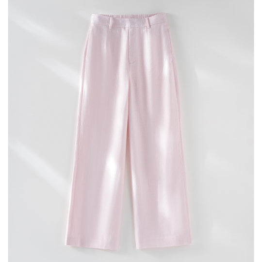 Damen Palazzo-Hose aus leichtem Leinenmix mit hohem Bund und Bügelfalte Shop Nory