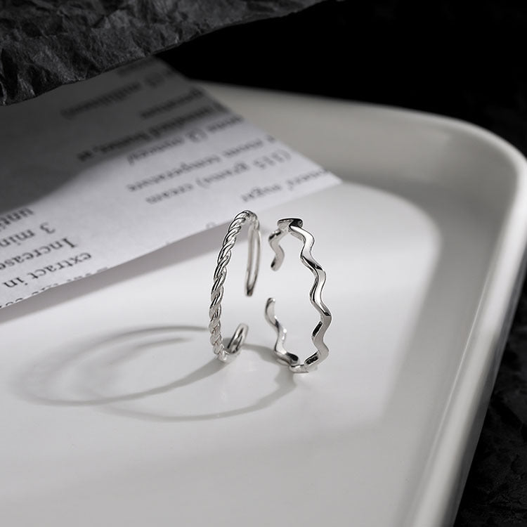 Damen zierlicher Ring mit wellenförmigem Design Shop Nory