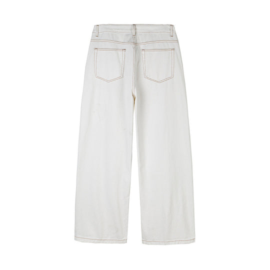 Damen Weite High-Waist Culotte-Jeans mit sichtbaren Kontrastnähten Shop Nory
