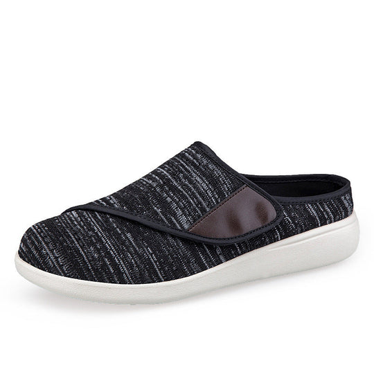 Herren nan orthopädischer Pantoffel mit verstellbarem Klettverschluss, atmungsaktivem Mesh und stoßdämpfender Schaumstoffsohle