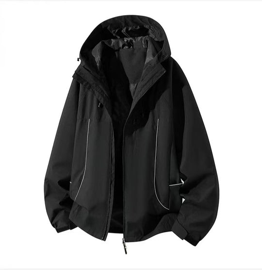 Herren Wasserdichte Kapuzen-Softshelljacke mit winddichtem Schnitt und Reißverschluss Shop Nory