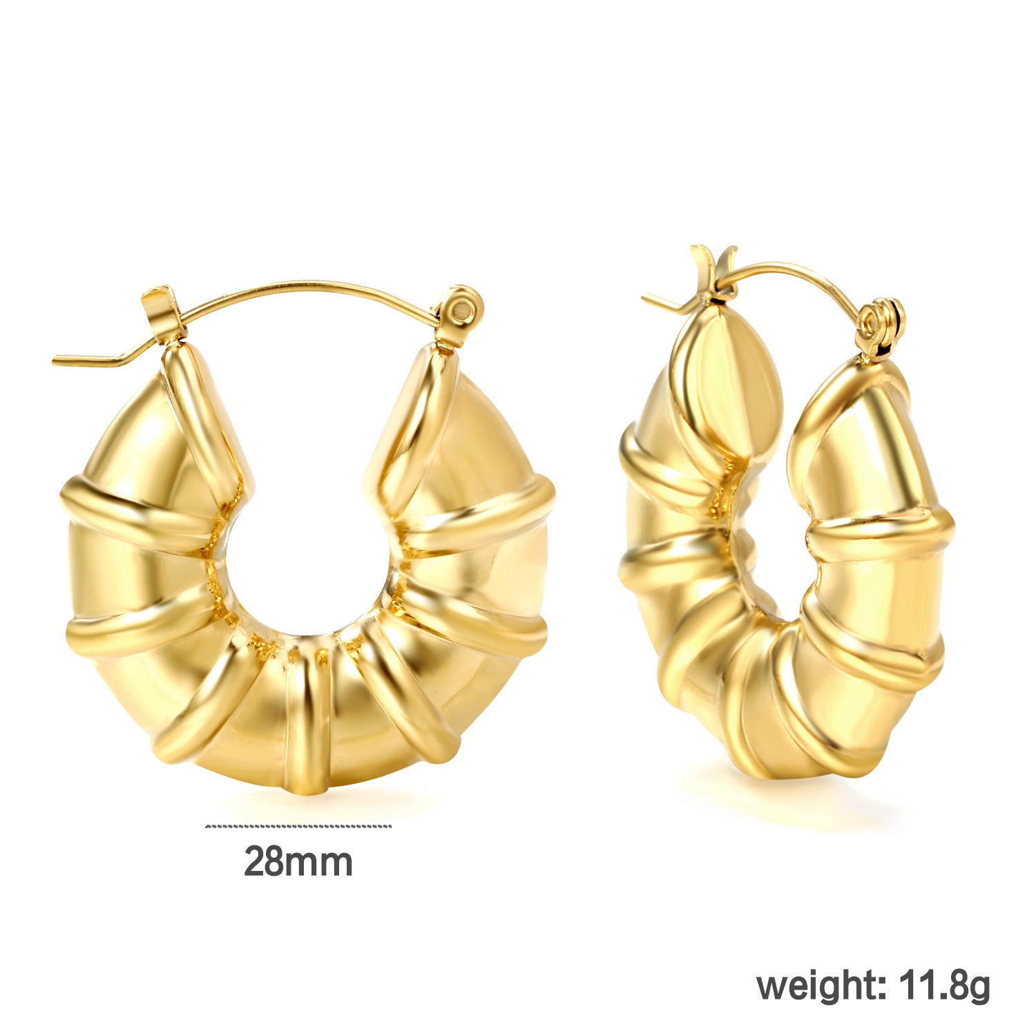 Damen Edelstahl Creolen mit innovativem Bambusdesign Shop Nory