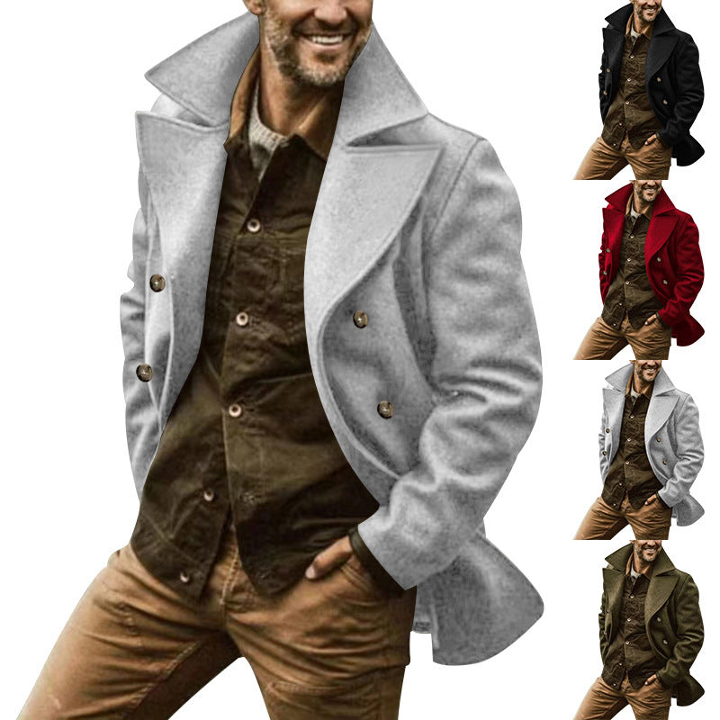 Herren Wollmantel mit Elegantem Schnitt & Peacoat-Design