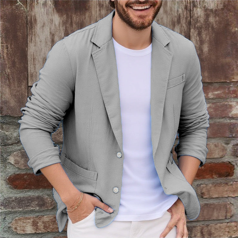 Herren Jersey Sakko leger mit Taschen