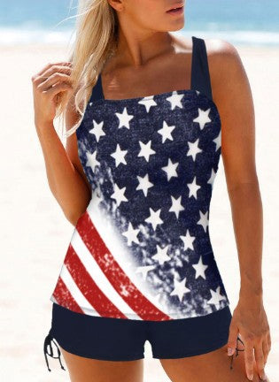 Damen Tankini-Set mit floralem Design und verstellbarem Oberteil