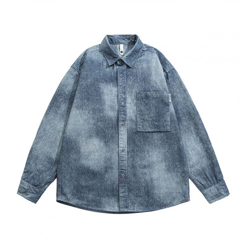 Unisex Oversize-Baumwollhemd mit Washed-Effekt und aufgesetzter Brusttasche Shop Nory
