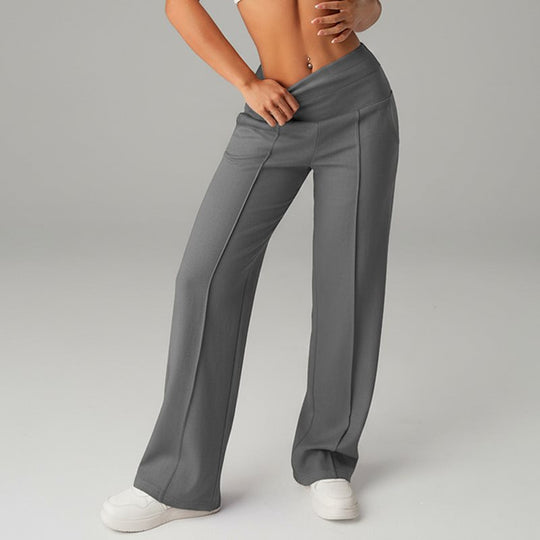Damen High‑Waist Palazzo‑Sweatpants mit Bügelfalte und Komfortbund Shop Nory