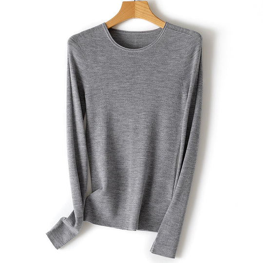 Damen Feiner Feinstrickpullover mit Rundhalsausschnitt und figurnaher Silhouette Shop Nory