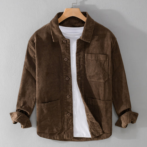 Herren Cord-Überhemdjacke mit aufgesetzten Taschen und legerem Schnitt Shop Nory