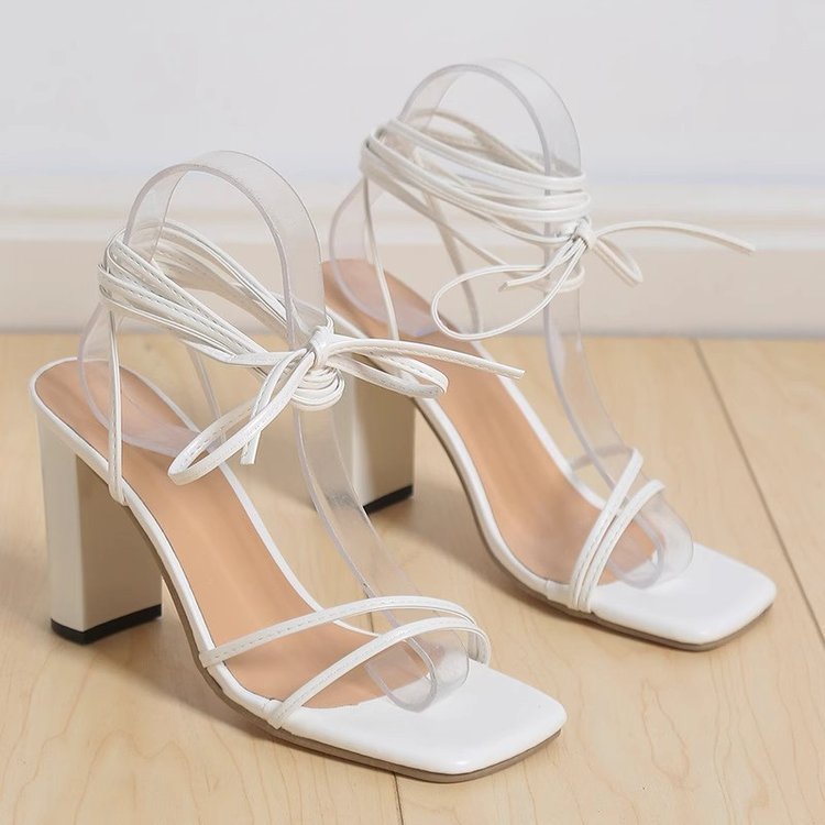 Damen elegante Riemchen-Sandalen mit blockartigem Absatz