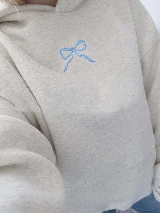 Damen-Hoodie mit floralem Stickdesign und bedrucktem Kapuzenfutter Shop Nory