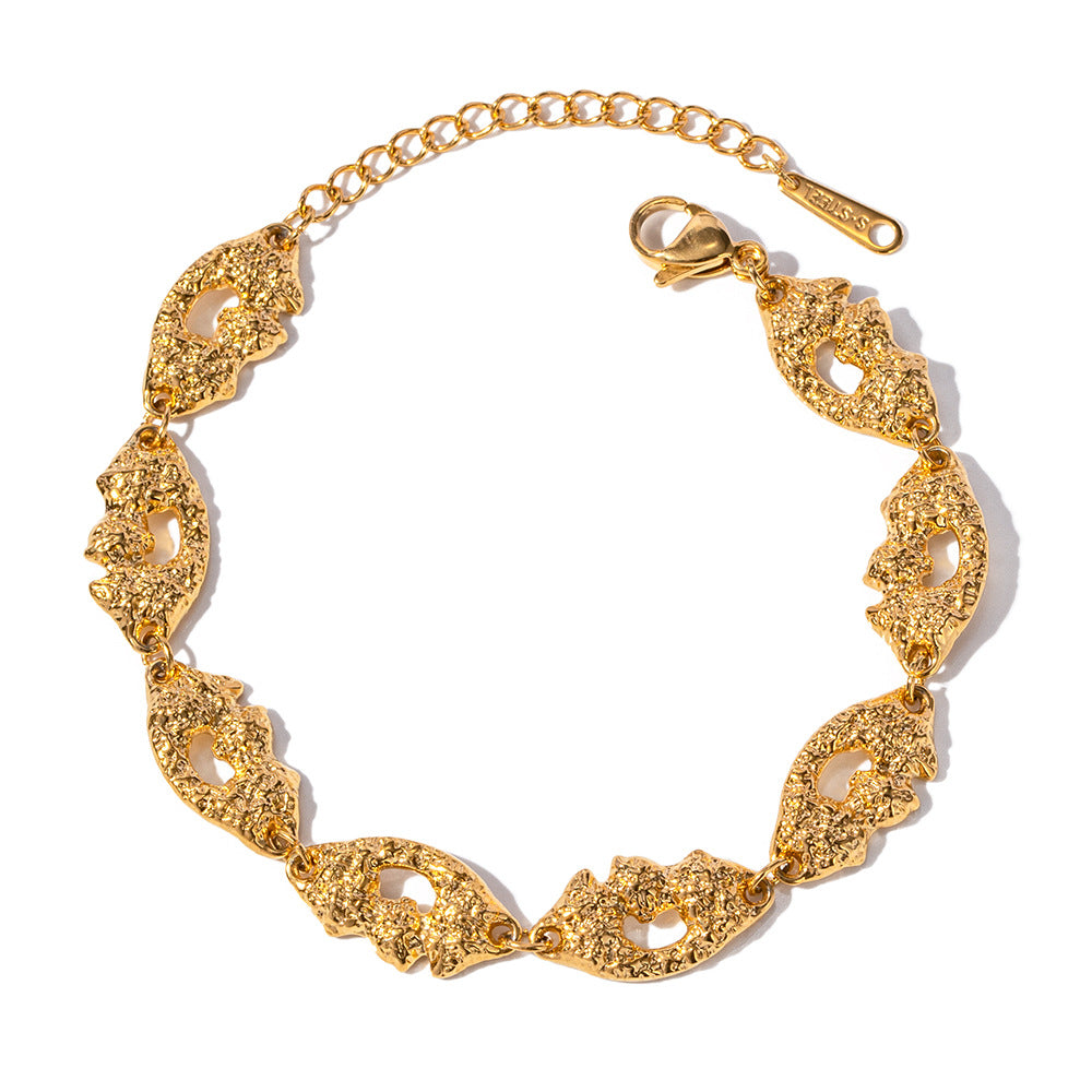 Damen Armband mit kunstvollem, asymmetrischen Design und hypoallergener Edelstahlverarbeitung Shop Nory