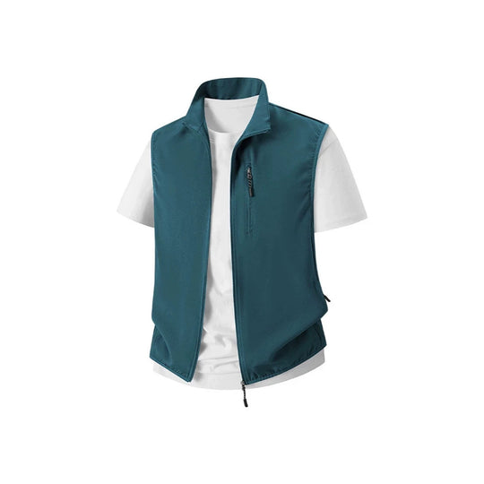 Herren Leichte Softshell-Utility-Weste mit Stehkragen, wasserabweisender Außenlage und Reißverschlusstaschen Shop Nory