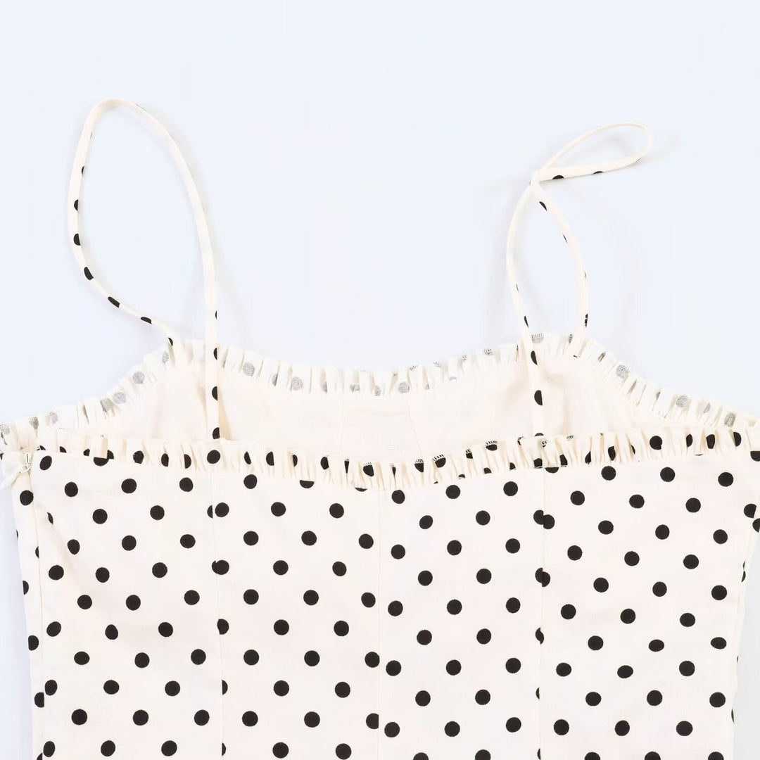 Damen Maxikleid mit Polka-Dots