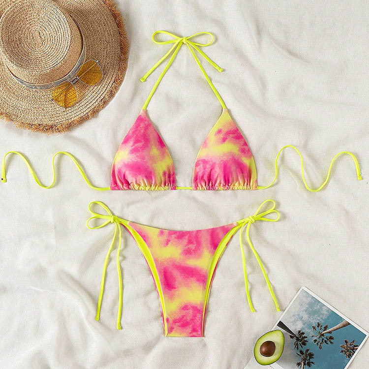 Damen Triangel-Bikini-Set mit elegantem Schnürdetail