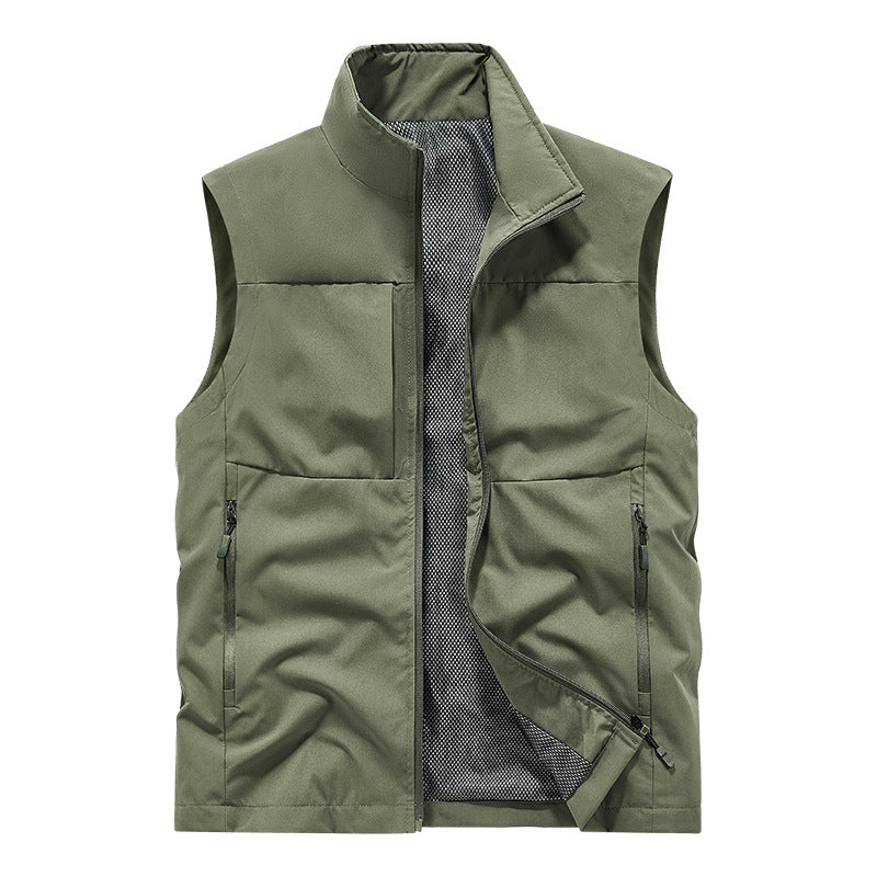 Herren Leichte technische Outdoor‑Weste mit Stehkragen, Netzfutter und Reißverschlusstaschen Shop Nory