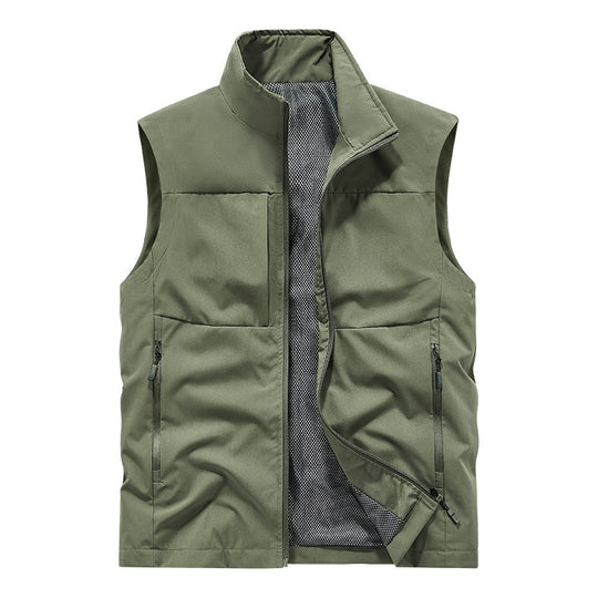 Herren Leichte technische Outdoor‑Weste mit Stehkragen, Netzfutter und Reißverschlusstaschen Shop Nory