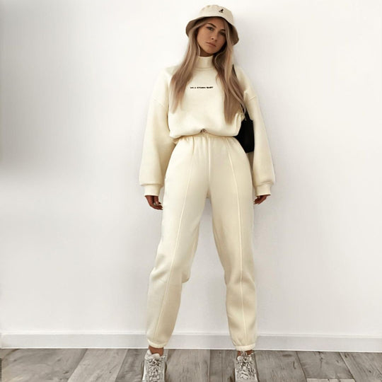Damen Oversize-Lounge-Set mit Stehkragen und elastischer High-Waist-Jogginghose Shop Nory