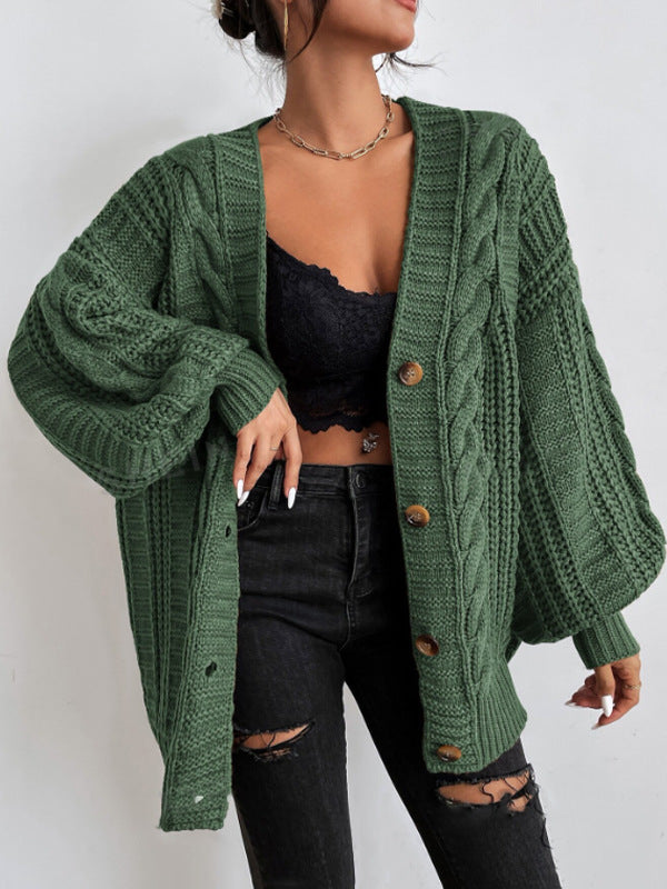 Damen Strickjacke mit oversized Passform und Zopfmuster