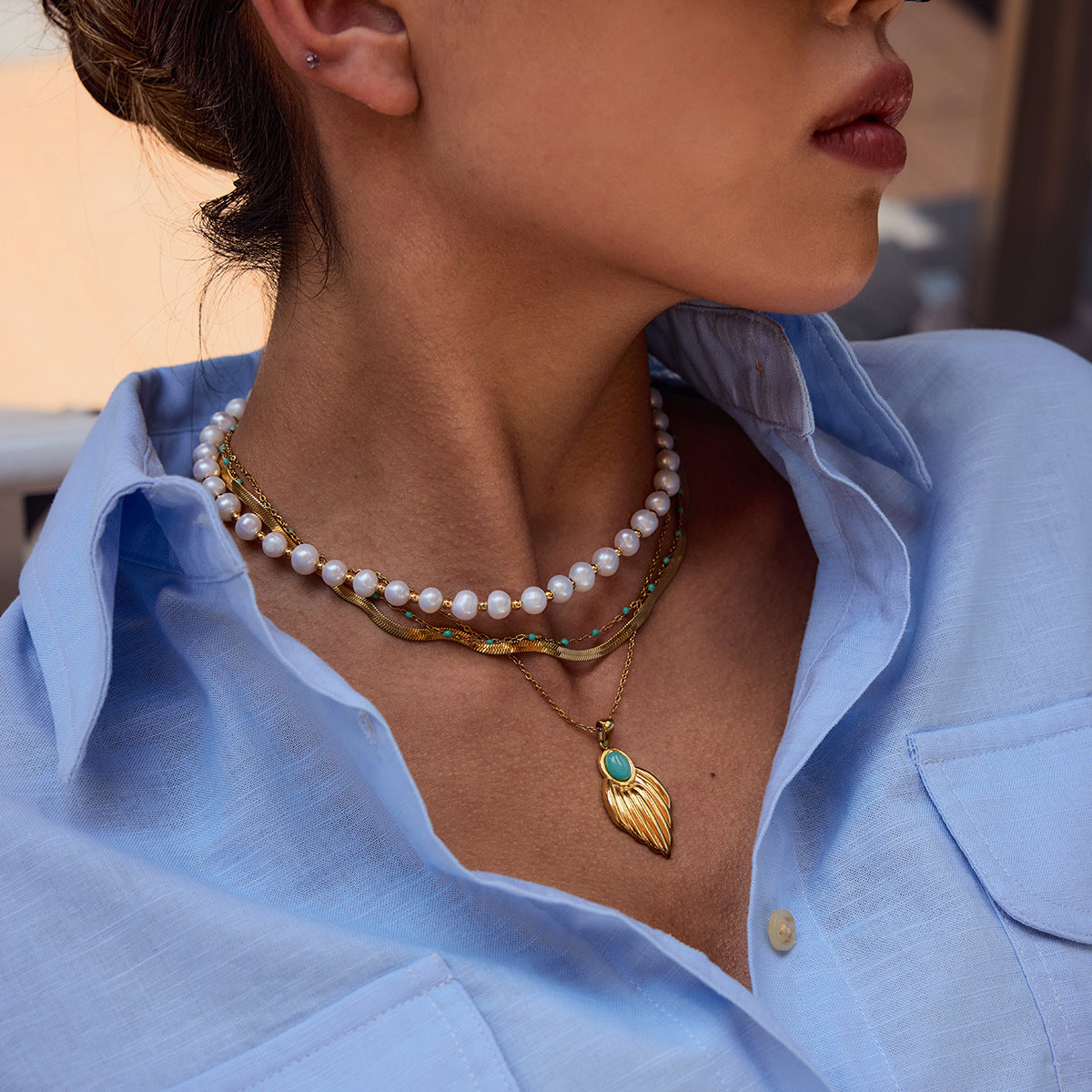 Damenohrringe mit Blattform und hochwertigem Edelstahl Shop Nory