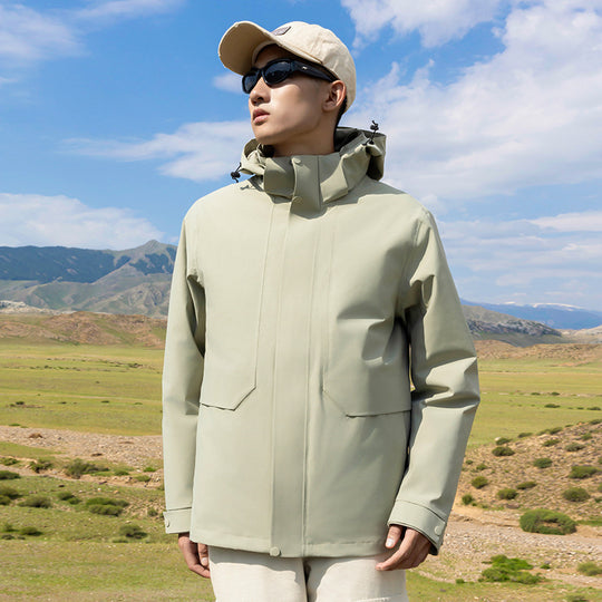 Herren Leichter wasserdichter Parka mit verstellbarer Kapuze und verdecktem Reißverschluss Shop Nory