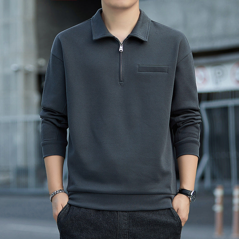 Herren Halbzip-Sweatshirt mit Polokragen und Brustleistentasche Shop Nory
