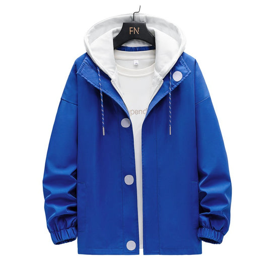Herren zweilagige Kapuzen‑Overlayerjacke mit kontrastierter Innenkapuze und elastischen Bündchen Shop Nory