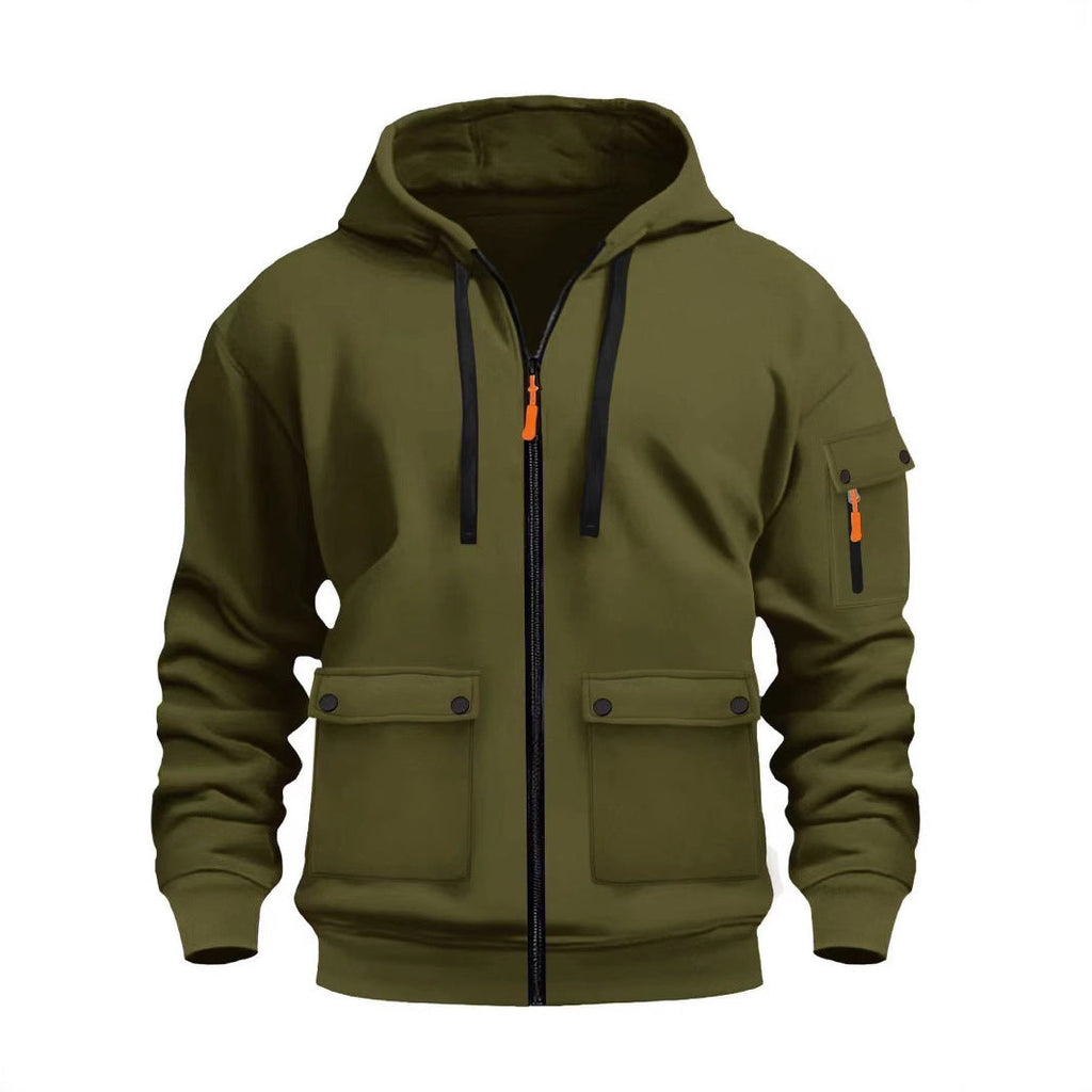 Herren funktionale Kapuzenjacke mit mehreren Taschen