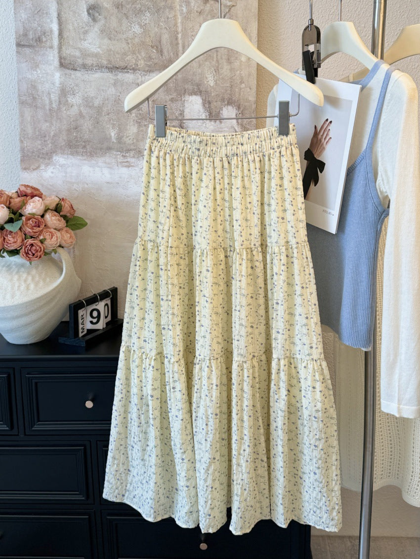 Damen Maxirock mit romantischem Blumenmuster und lässigem Design