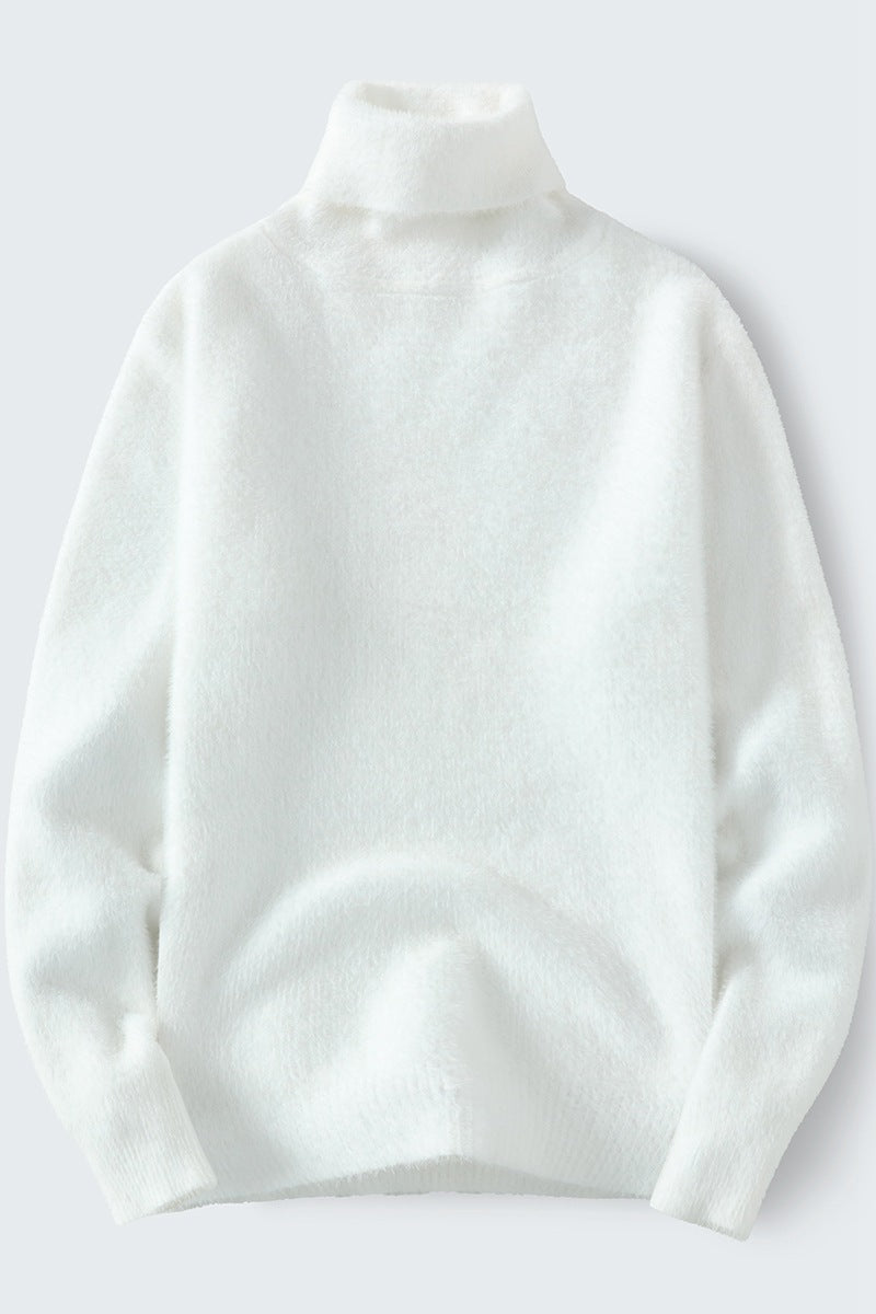 Herren warmer Rollkragenpullover aus weichem Strickstoff