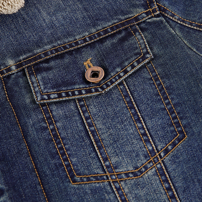 Herren Jeansjacke mit wärmender Sherpa-Innenfütterung und Hemdkragen Shop Nory