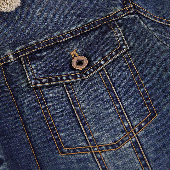 Herren Jeansjacke mit wärmender Sherpa-Innenfütterung und Hemdkragen Shop Nory