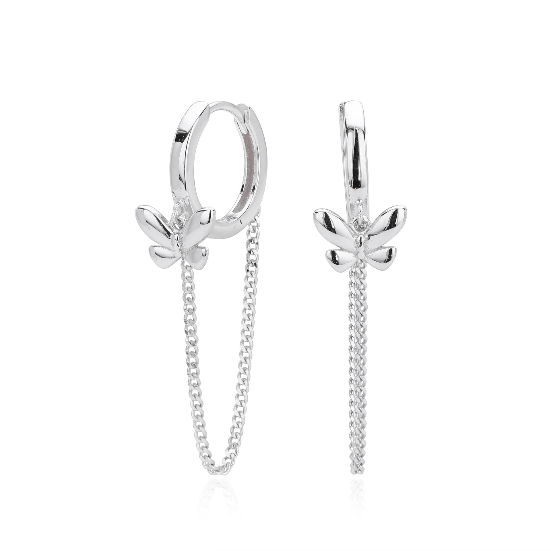 Damen Ohrhänger mit filigranen Schmetterlingsanhängern aus 925 Sterling Silber Shop Nory