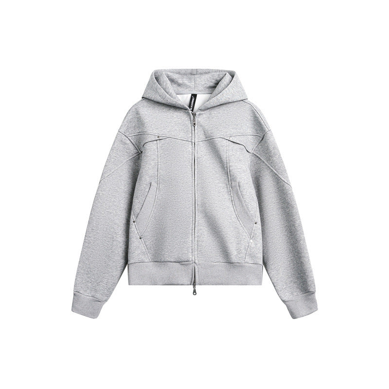 Unisex Oversize Kapuzen-Sweatjacke mit Zwei-Wege-Reißverschluss Shop Nory