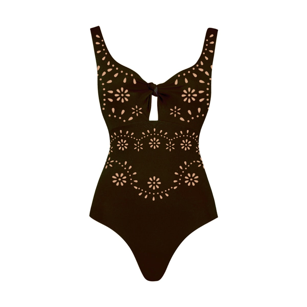 Damen Badeanzug und Rock-Set mit floralem Cut-Out Design