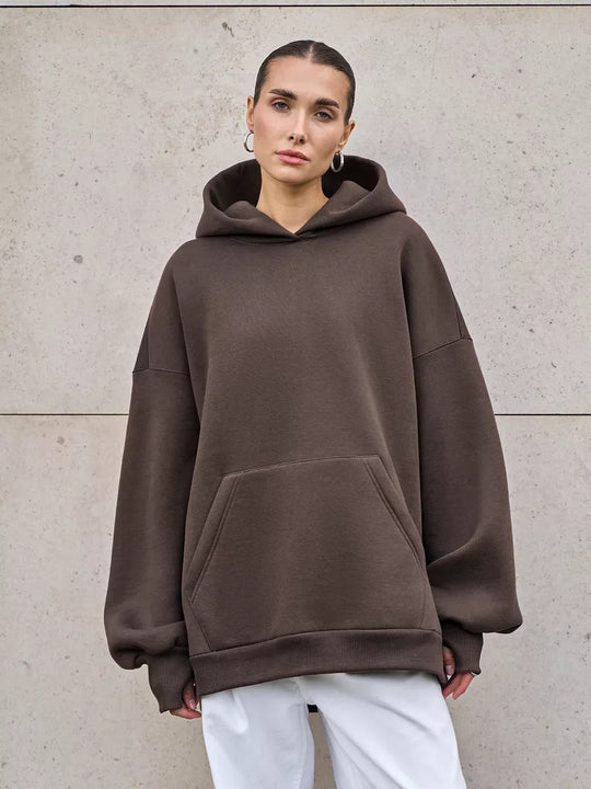 Damen Oversized Kapuzenpullover mit extra weitem Schnitt und Kängurutasche Shop Nory