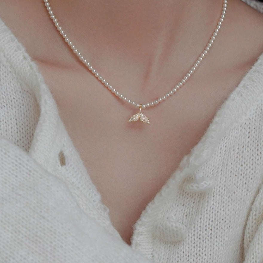 Damen Halskette mit Perlendesign und stilvollem Anhänger Shop Nory