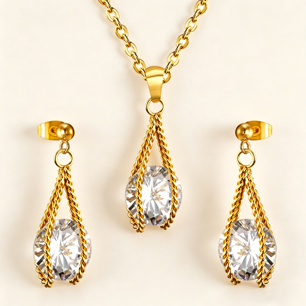 Damen Schmuckset mit funkelnden Zirkonia und luxuriösem Anhänger Shop Nory