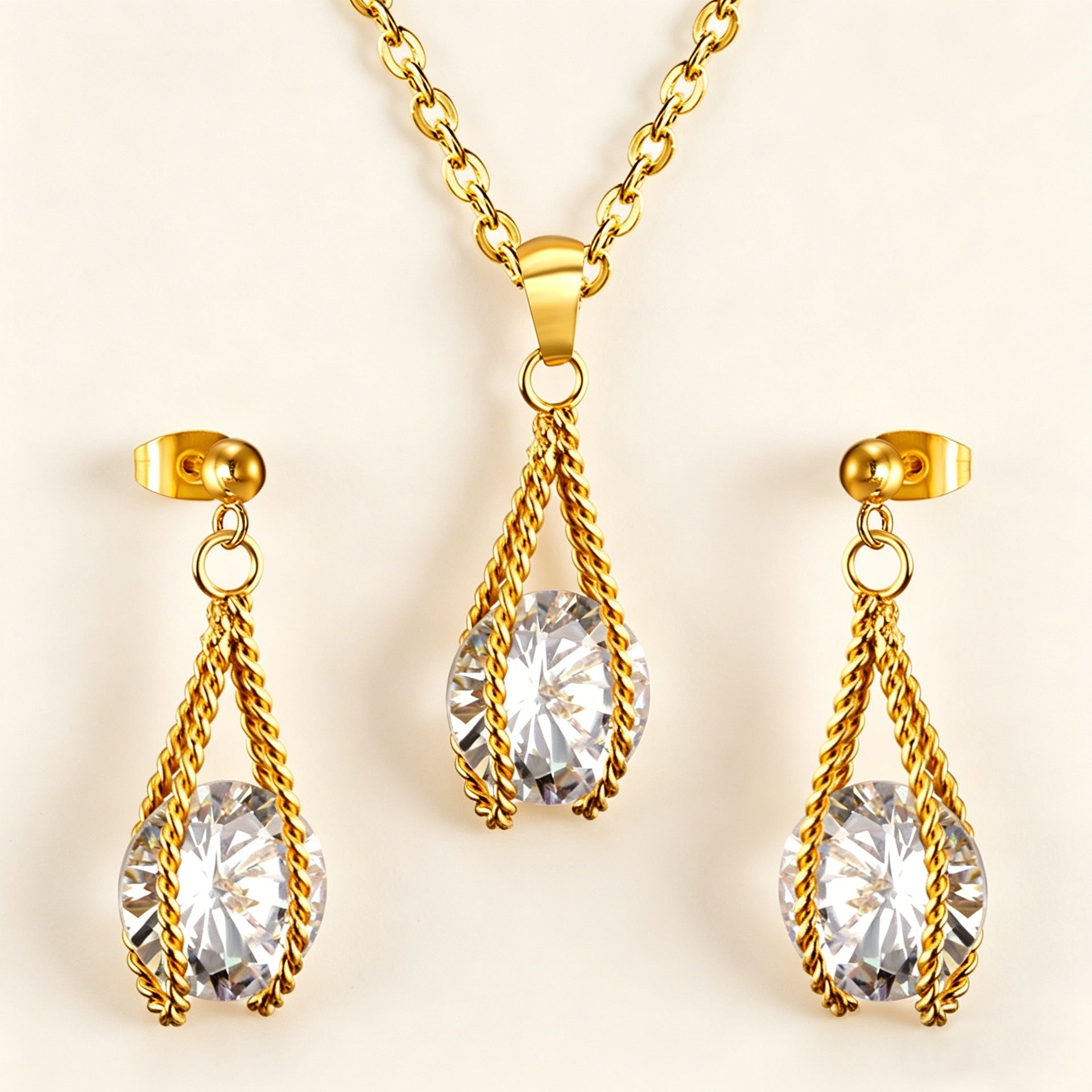 Damen Schmuckset mit funkelnden Zirkonia und luxuriösem Anhänger Shop Nory