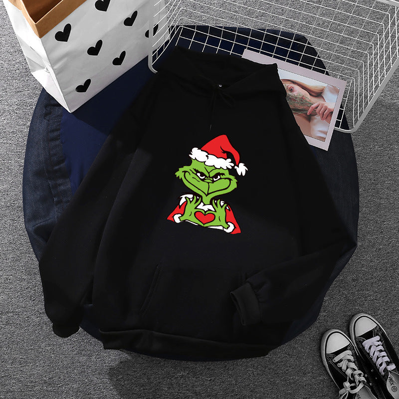 Unisex nan Kapuzenpullover mit weichem Fleece-Futter, Kängurutasche und auffälligem Weihnachts-Comicprint Shop Nory