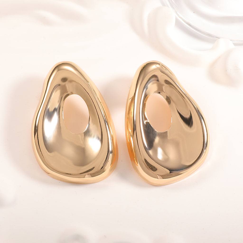 Damen Goldene Skulpturalen Ohrringe Shop Nory
