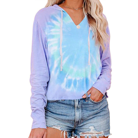 Damen lässiger Kapuzenpullover im modischen Tie-Dye-Design
