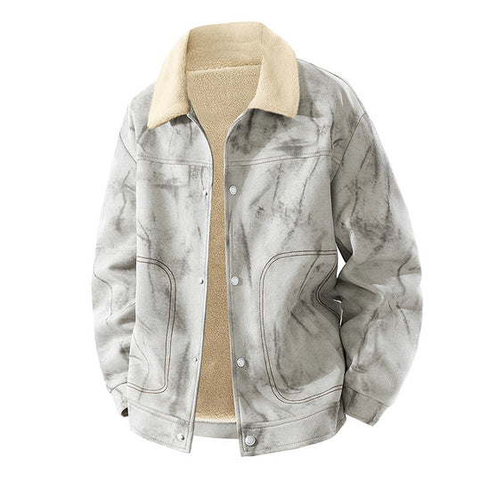Herren Lässige Jeansjacke mit warmem Futter Shop Nory