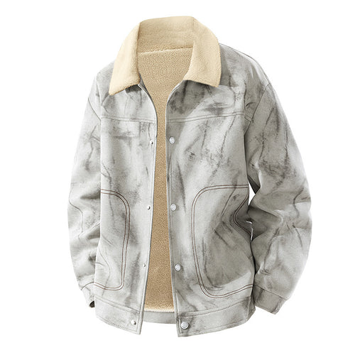 Herren Lässige Jeansjacke mit warmem Futter Shop Nory