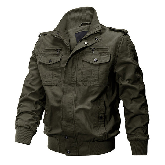 Herren robust geschnittene Canvas-Fieldjacke mit Rippenkragen und Utility-Taschen Shop Nory