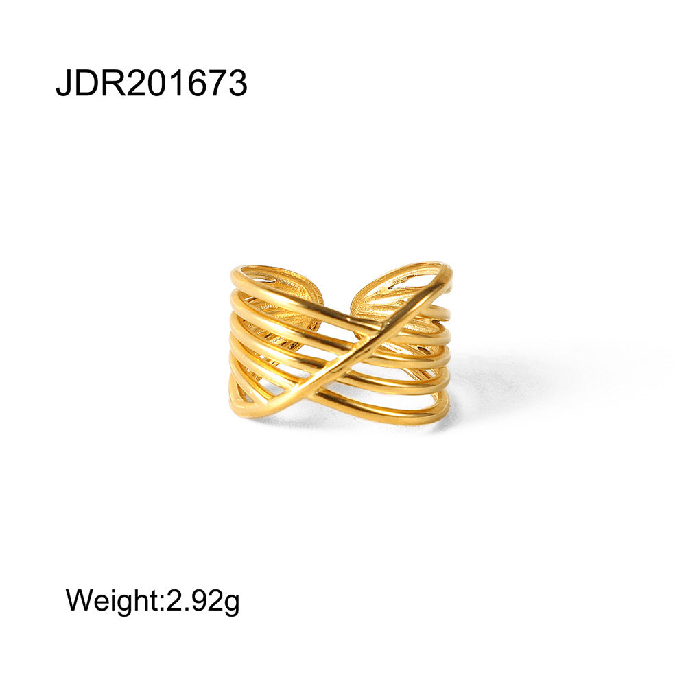 Damen Offener Ring mit modernem, floralem Design und hypoallergenen Eigenschaften Shop Nory