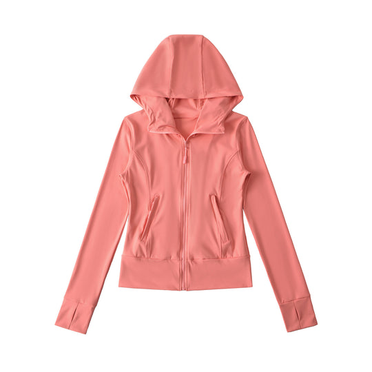 Damen Kapuzen-Sportjacke mit durchgehendem Reißverschluss, taillierter Passform und integrierten Reißverschlusstaschen Shop Nory