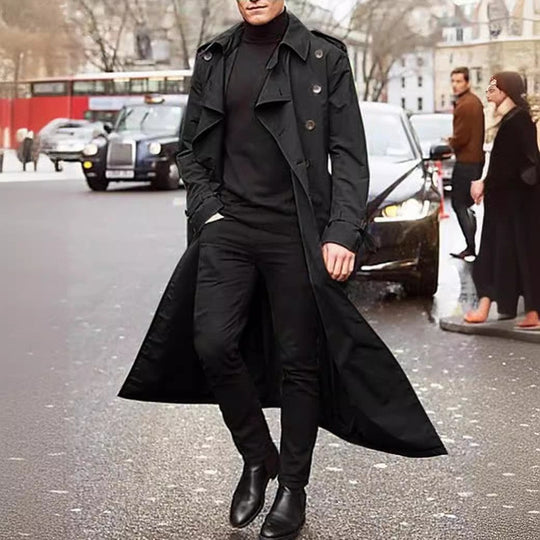 Herren Langer Trenchcoat