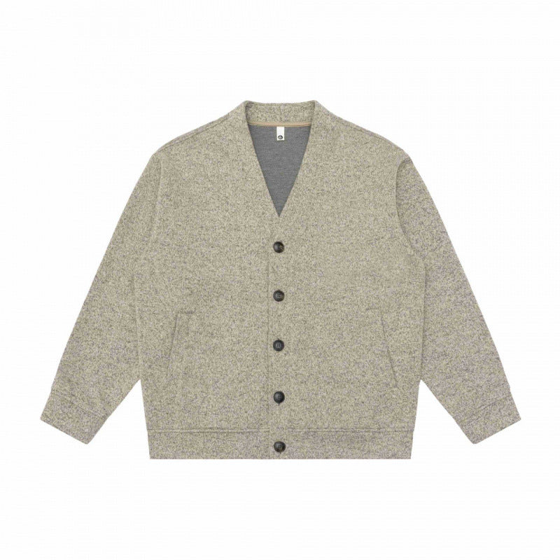 Unisex Oversize-Strickcardigan mit V‑Ausschnitt, durchgehender Knopfleiste und aufgesetzten Eingrifftaschen Shop Nory